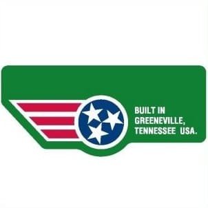 Logo that shows mower was built in Greeneville, TN, USA. Logo that shows mower was built in Greeneville, TN, USA.